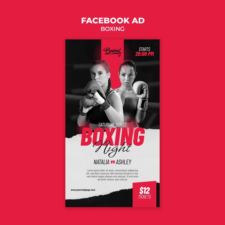 PSD gratuito modello di club di boxe