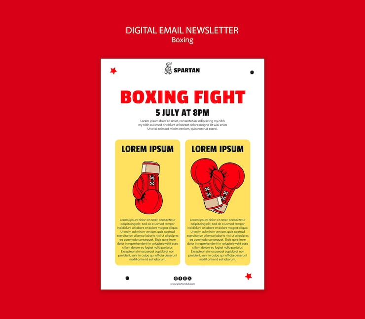 PSD gratuito modello di club di boxe