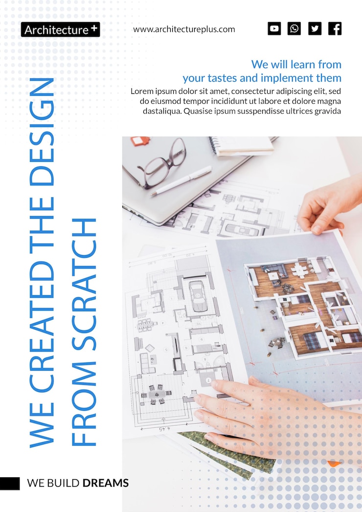 PSD gratuito modello di concetto di architettura