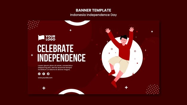 Modello di concetto di banner giorno dell'indipendenza dell'Indonesia