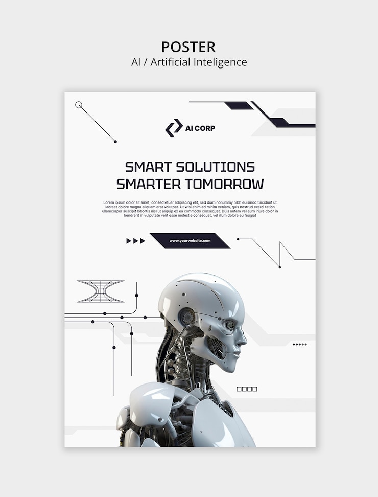 PSD gratuito modello di concetto di intelligenza artificiale