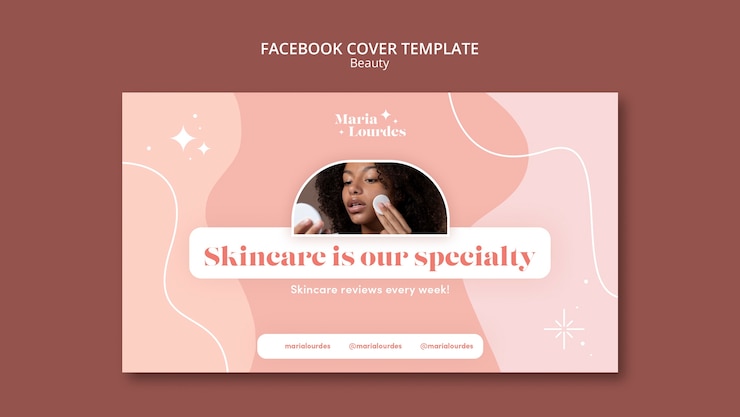 PSD gratuito modello di copertina dei social media per cosmetici di bellezza e cura della pelle