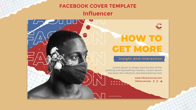Modello di copertina dei social media per influencer dei media e personalità