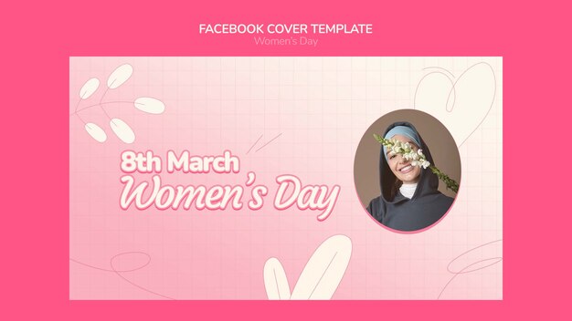 Modello di copertina dei social media per la celebrazione della festa della donna