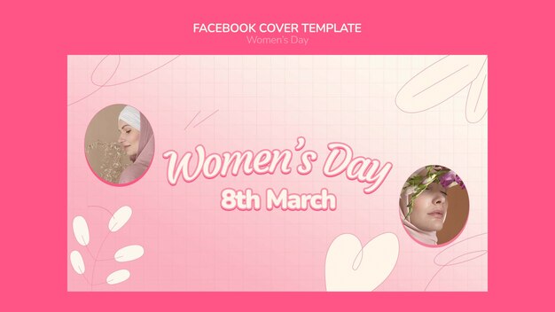Modello di copertina dei social media per la celebrazione della festa della donna
