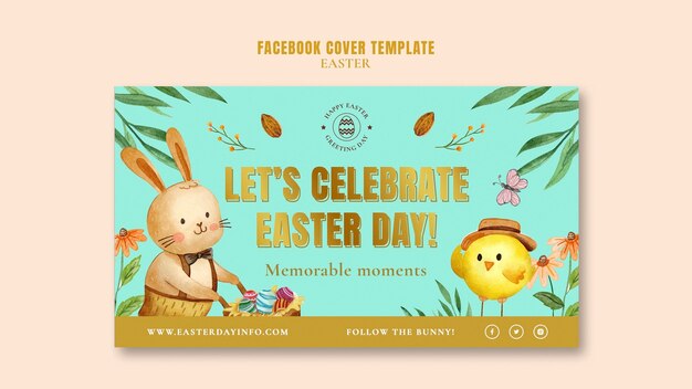 Modello di copertina dei social media per la celebrazione della Pasqua