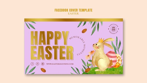Modello di copertina dei social media per la celebrazione della Pasqua