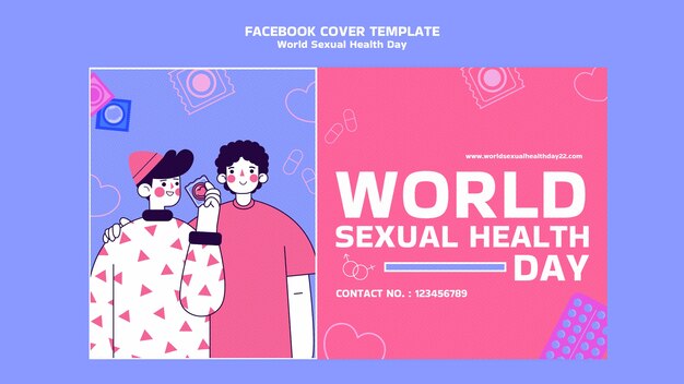 Modello di copertina dei social media per la giornata mondiale della salute sessuale