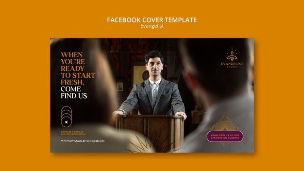 Modello di copertina dei social media per la religione e la spiritualità dell'evangelista