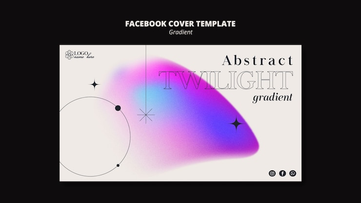 PSD gratuito modello di copertina di facebook con forme sfumate
