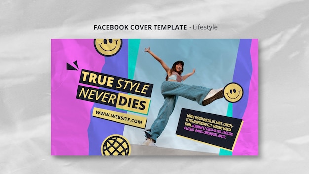 Modello di copertina di facebook del concetto di stile di vita