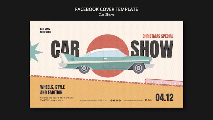PSD gratuito modello di copertina di facebook per l'esibizione di auto