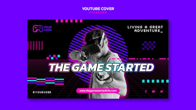 Modello di copertina di streamer youtube