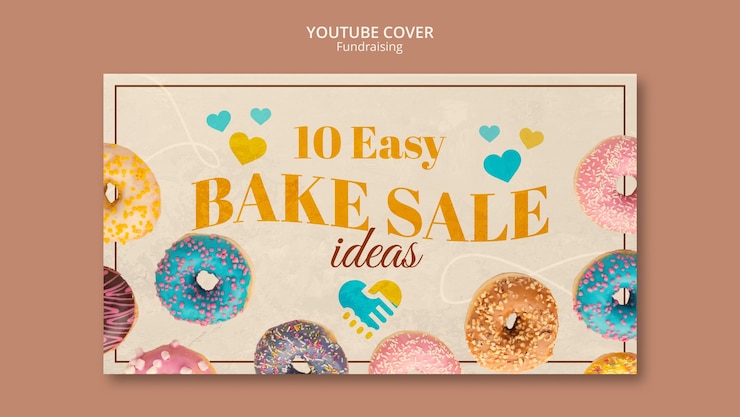 PSD gratuito modello di copertina di un evento di raccolta fondi su youtube