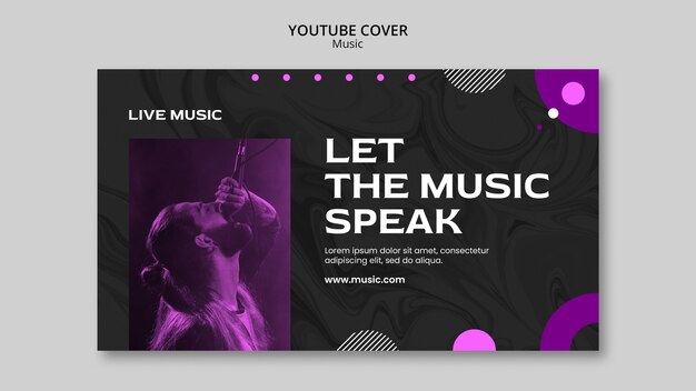 Modello di copertina di YouTube per eventi musicali