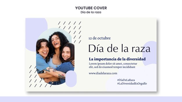 Modello di copertina di YouTube per il giorno di Colombo di forme fluide