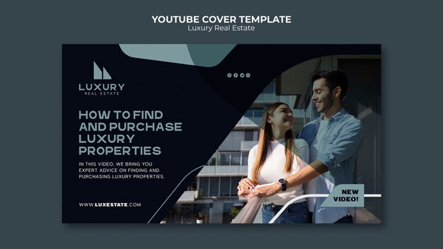 Modello di copertina di YouTube per immobili di lusso