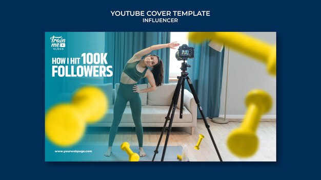 Modello di copertina di YouTube per influencer dei media e personalità