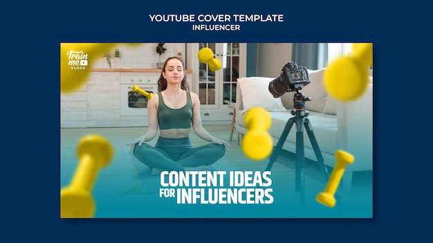 Modello di copertina di YouTube per influencer dei media e personalità