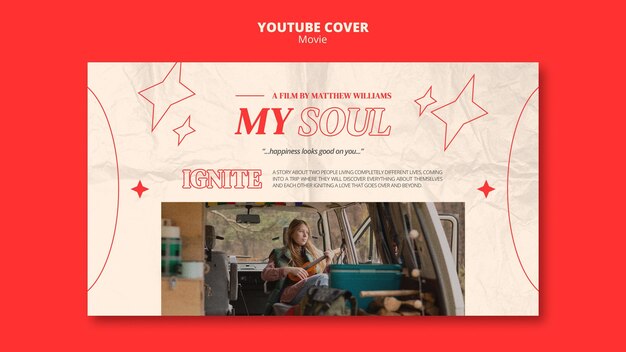 Modello di copertina di YouTube per l'intrattenimento cinematografico