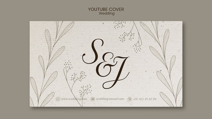 PSD gratuito modello di copertina di youtube per la celebrazione del matrimonio