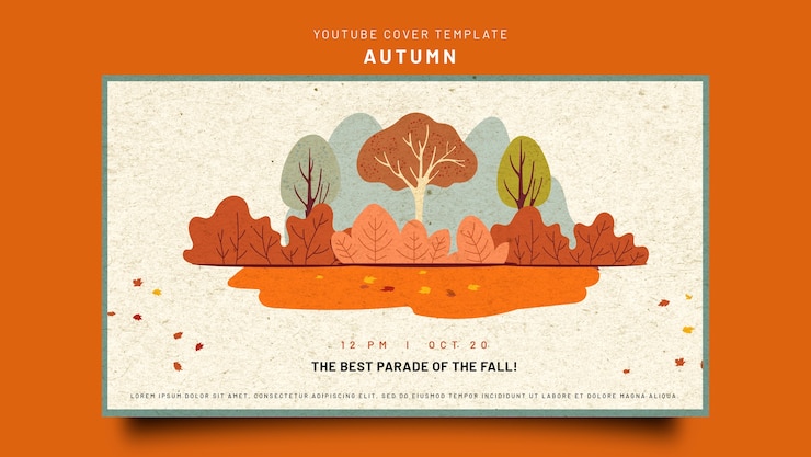 PSD gratuito modello di copertina di youtube per la celebrazione dell'autunno