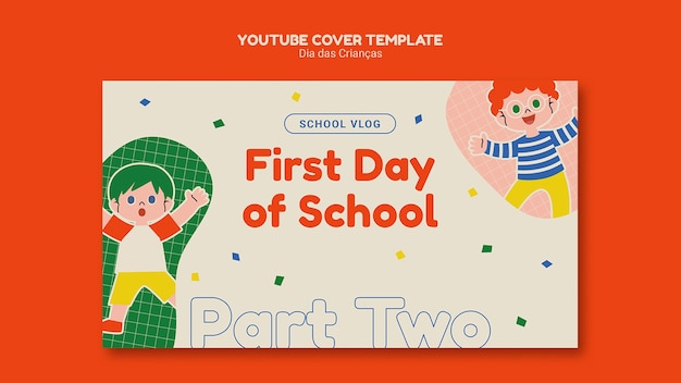 Modello di copertina di youtube per la celebrazione di Dia das criancas
