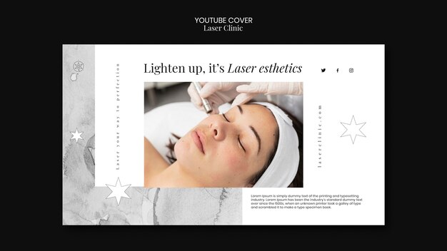 Modello di copertina di YouTube per la clinica laser