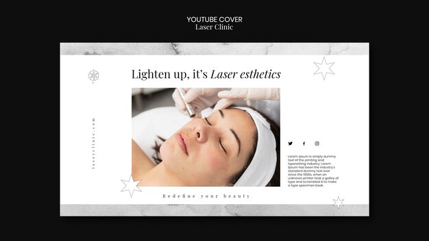 Modello di copertina di YouTube per la clinica laser