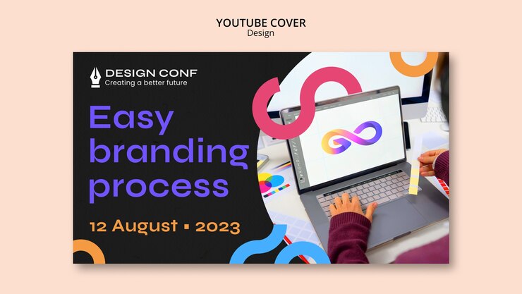 PSD gratuito modello di copertina di youtube per la professione di graphic design