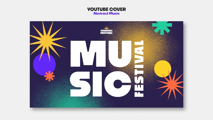 PSD gratuito modello di copertina di youtube per spettacoli musicali