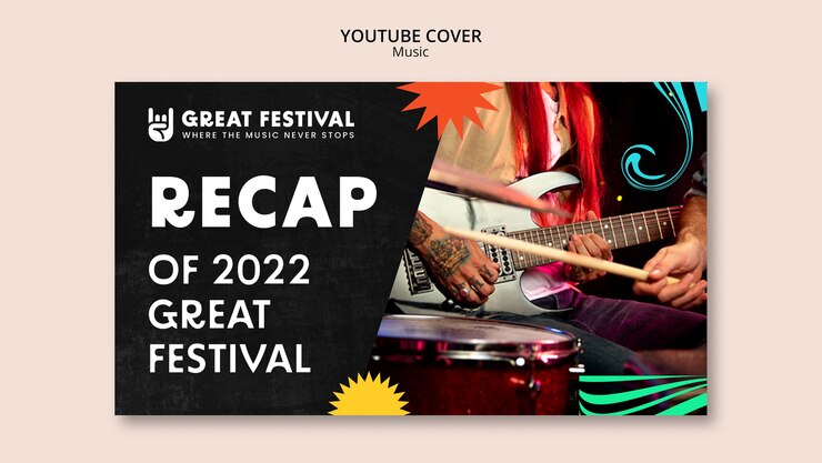 PSD gratuito modello di copertina di youtube per spettacoli musicali