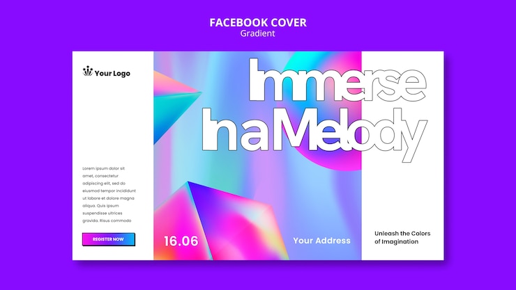 PSD gratuito modello di copertina facebook in stile sfumato
