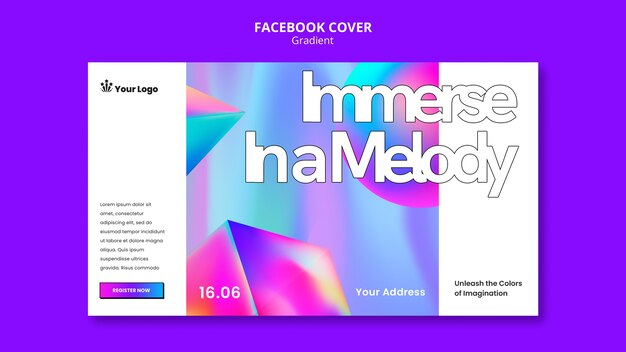 Modello di copertina facebook in stile sfumato