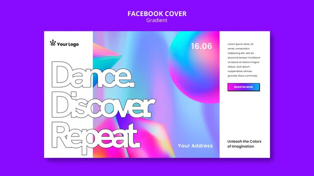 Modello di copertina facebook in stile sfumato