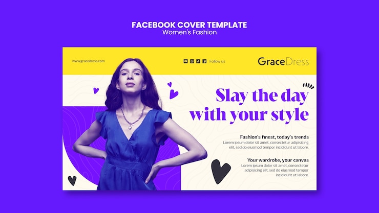 PSD gratuito modello di copertina facebook per la moda femminile