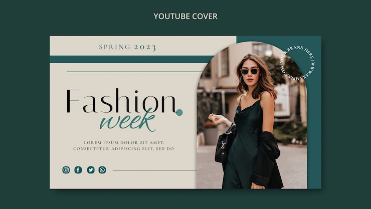 PSD gratuito modello di copertina youtube di vendita di moda