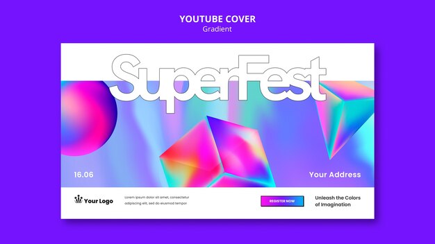 Modello di copertina youtube in stile sfumato