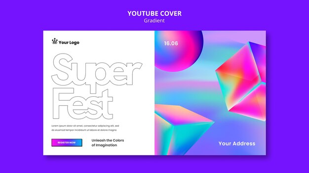 Modello di copertina youtube in stile sfumato