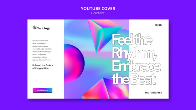 Modello di copertina youtube in stile sfumato