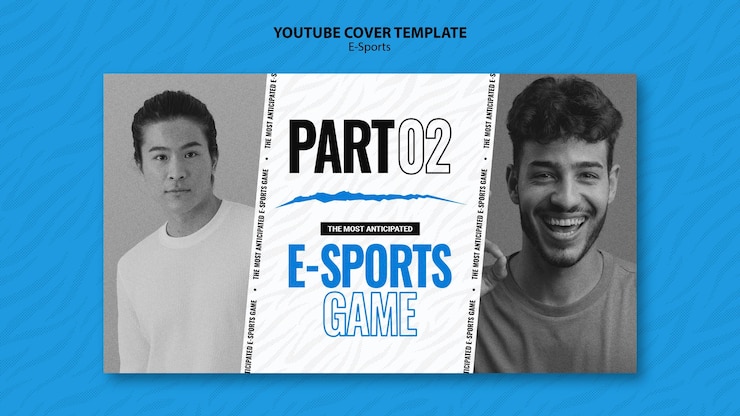 PSD gratuito modello di copertina youtube per e-sport
