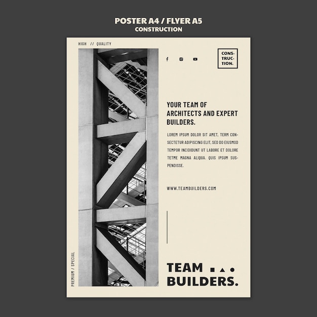Modello di costruzione poster design piatto