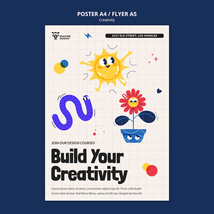PSD gratuito modello di creatività dal design piatto