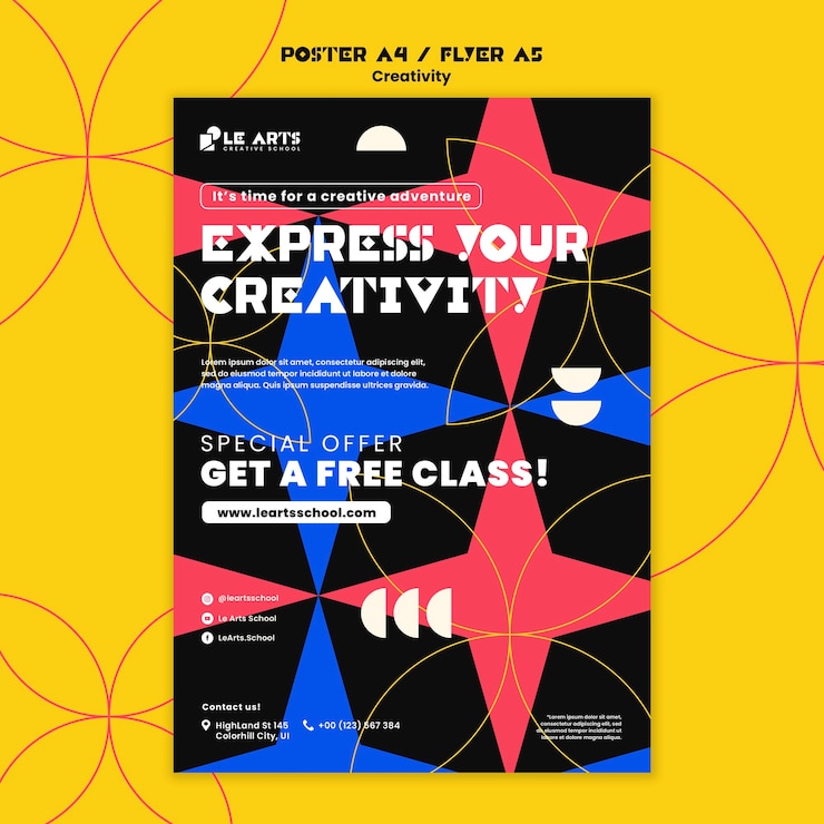 PSD gratuito modello di creatività dal design piatto