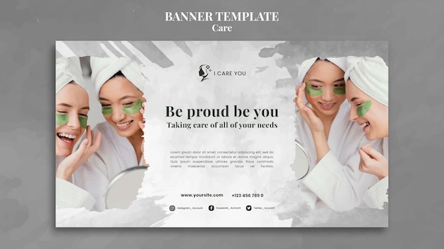 Modello di cura del design piatto del banner