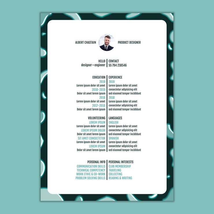 PSD gratuito modello di cv moderno