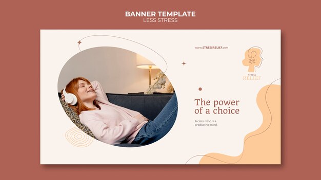 Modello di design del banner meno stressante