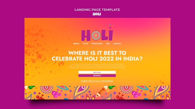 Modello di design del festival holi gradiente
