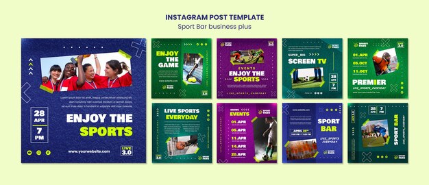 Modello di design della barra dello sport sfumato