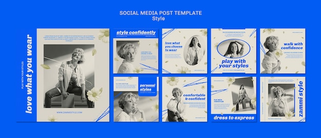 Modello di design dello stile del post di instagram